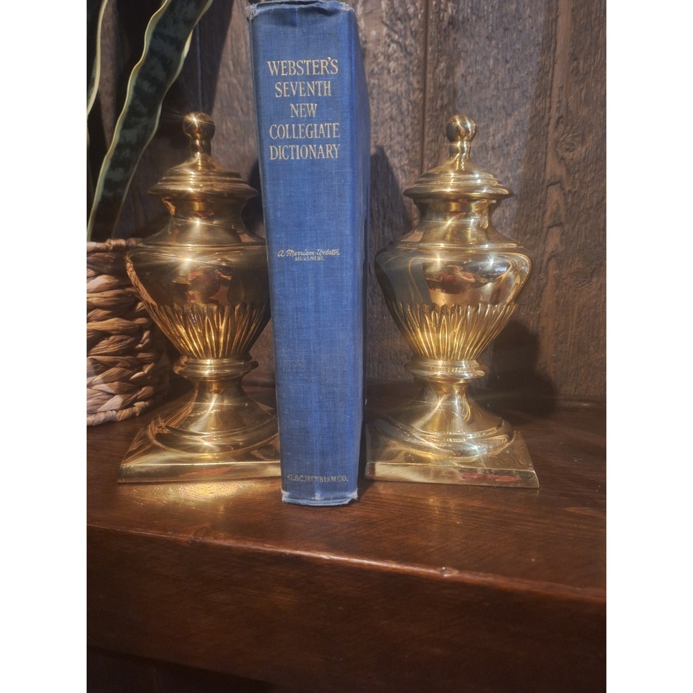Vintage solid brass bookends